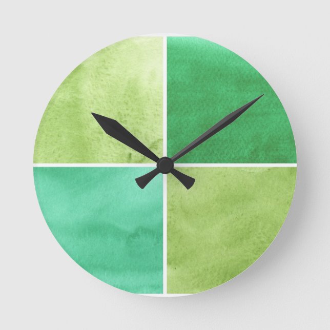 colourful watercolor background for your 6 round clock (Front)