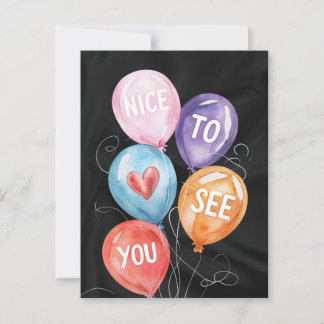 Colourful Watercolor Balloons with Encouraging tex Postcard