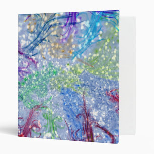 Colourful Watercolor Blue Abstract Glitter Binder
