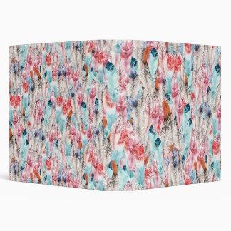 Colourful Watercolor Bohemian Owl Feathers Seamles Binder