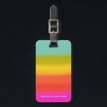 Colourful Watercolor Bright Rainbow Stripes Name Luggage Tag<br><div class="desc">This stylish custom luggage tag features a cute air brushed rainbow in bright colours. Personalize it with your name. Great gift idea.</div>