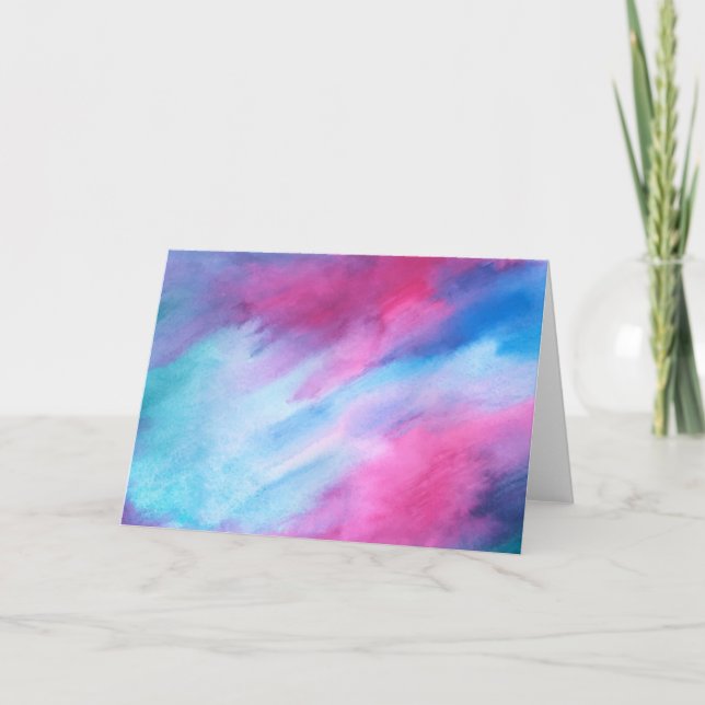 Colourful Watercolor Brush Background Card (Front)