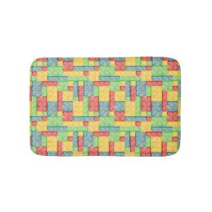 Colourful Watercolor Building Blocks Bath Mat
