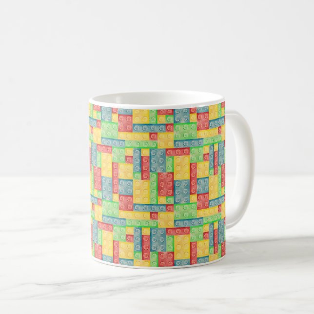 Colourful Watercolor Building Blocks Coffee Mug (Front Right)