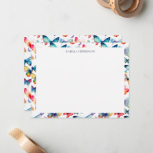 Colourful Watercolor Butterfly Pattern  Card