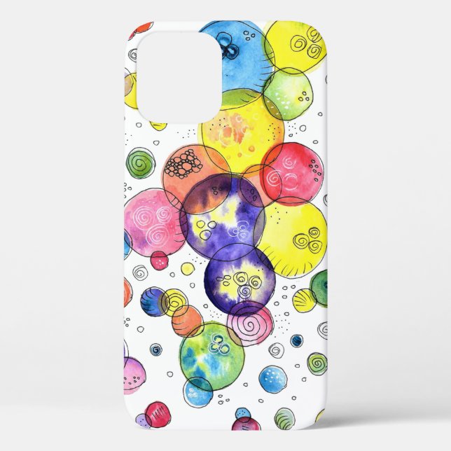 Colourful Watercolor Circles Abstract Case-Mate iPhone Case (Back)