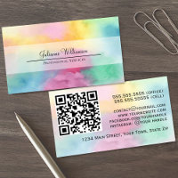 Colourful Watercolor Clouds with QR Code Pretty