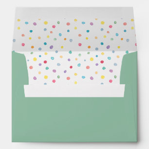 Colourful Watercolor Confetti Birthday Envelope