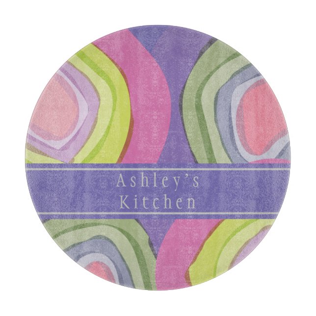 Colourful Watercolor Customized  Cutting Board (Front)