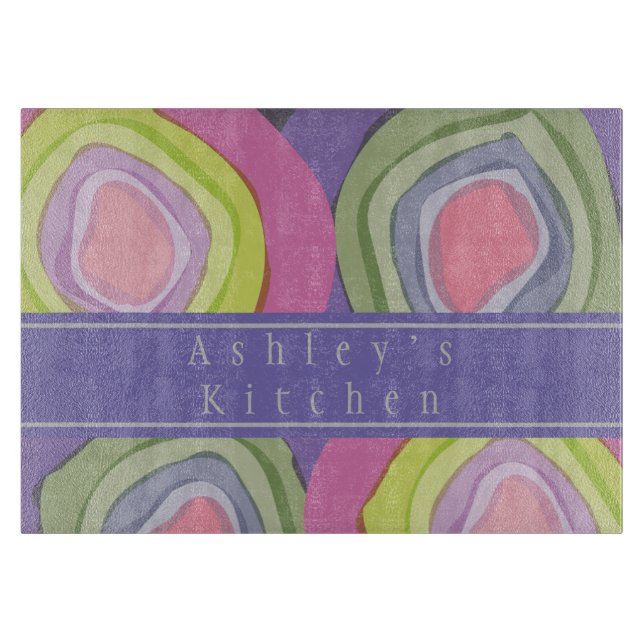 Colourful Watercolor Customized  Cutting Board (Front)