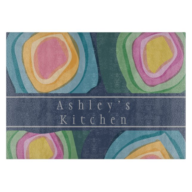 Colourful Watercolor Customized  Cutting Board (Front)
