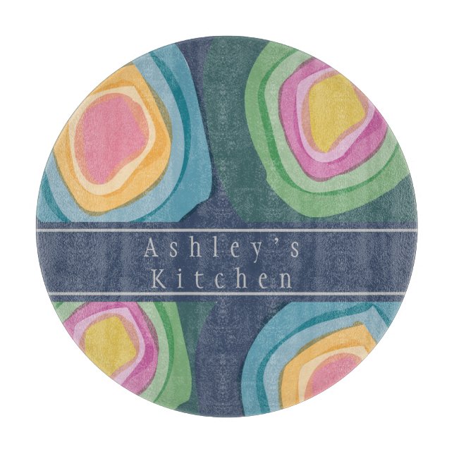 Colourful Watercolor Customized  Cutting Board (Front)