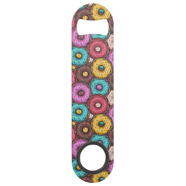 Colourful Watercolor Doughnuts with Sprinkles Patt Bar Key (Front)
