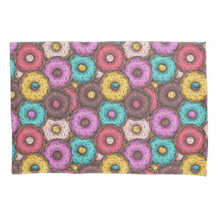 Colourful Watercolor Doughnuts with Sprinkles Patt Pillowcase