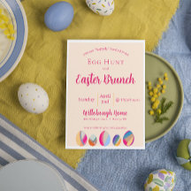 Colourful Watercolor Easter Brunch Invitation