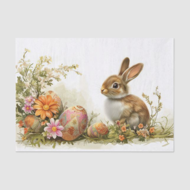 Colourful watercolor Easter Bunny Tissue Paper (Front)