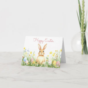 Colourful Watercolor Easter Eggs Holiday Card