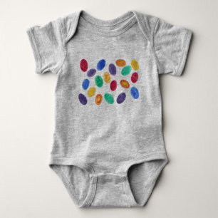 Colourful Watercolor Easter Eggs Jelly Beans Baby Bodysuit