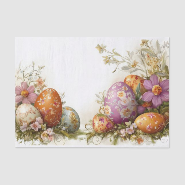 Colourful watercolor Easter Eggs Tissue Paper (Front)