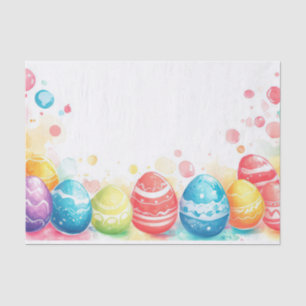 Colourful watercolor Easter Eggs Tissue Paper
