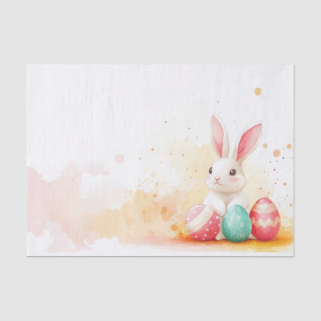 Colourful watercolor Easter Eggs Tissue Paper (Front)
