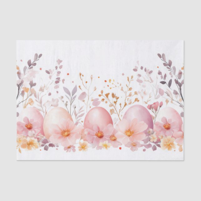 Colourful watercolor Easter Eggs Tissue Paper (Front)