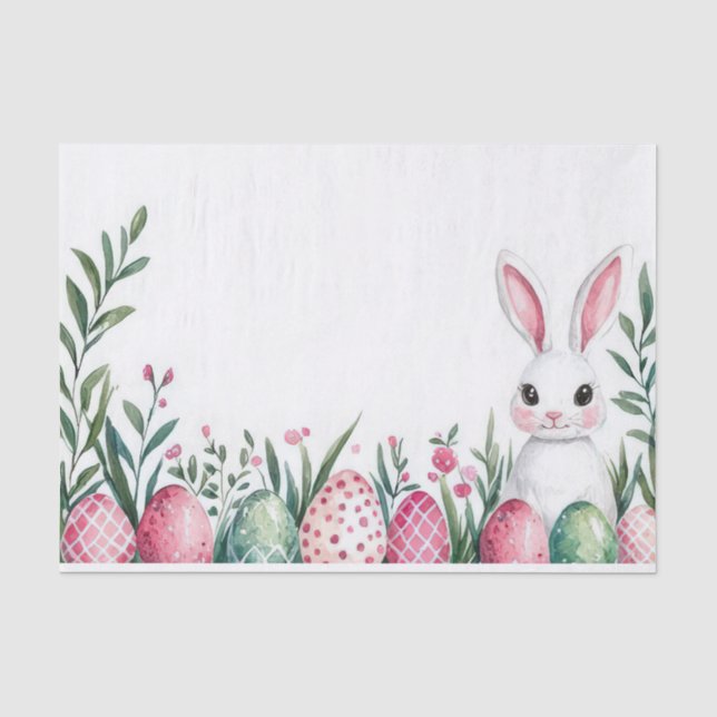 Colourful watercolor Easter Eggs Tissue Paper (Front)