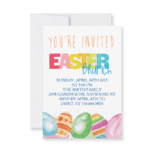 Colourful watercolor Easter Invitations