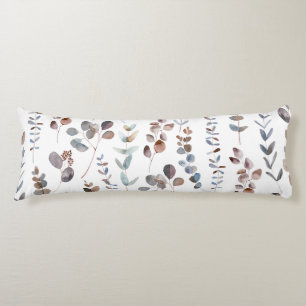 Colourful Watercolor  Eucalyptus Leaves Pattern  Body Pillow