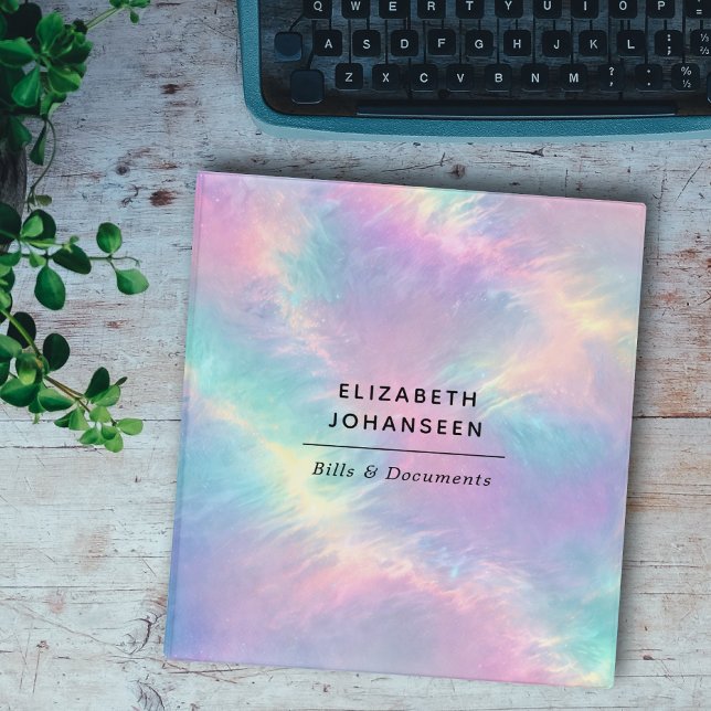 Colourful Watercolor Faux Holographic Opal Stone Binder (Creator Uploaded)