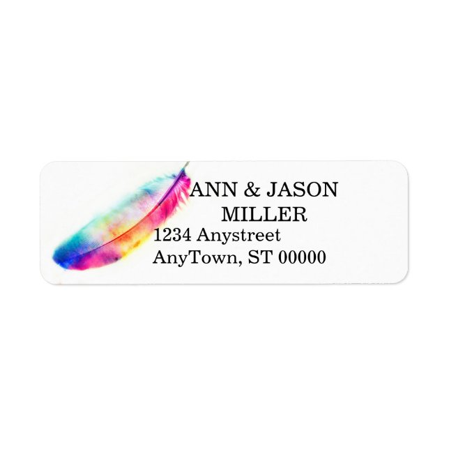 colourful watercolor feather art custom (Front)