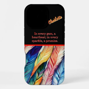 Colourful Watercolor Feathers in Harmony iPhone 16 Pro Max Case