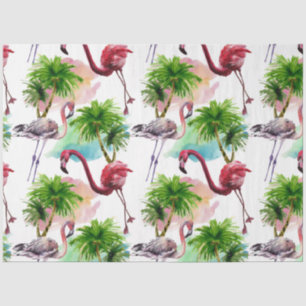 Colourful Watercolor Flamingo Series Design 9 Tissue Paper