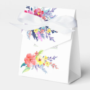 Colourful Watercolor Floral Baby Shower Favor Box