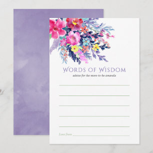 Colourful Watercolor Floral Baby Shower Mom Advice Invitation