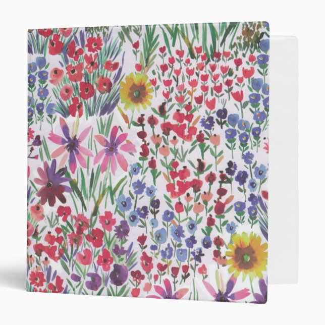 Colourful Watercolor Floral botanical Boho Garden  Binder (Front/Inside)