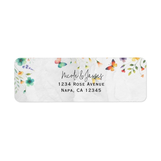 Colourful Watercolor Floral Butterfly  (Front)