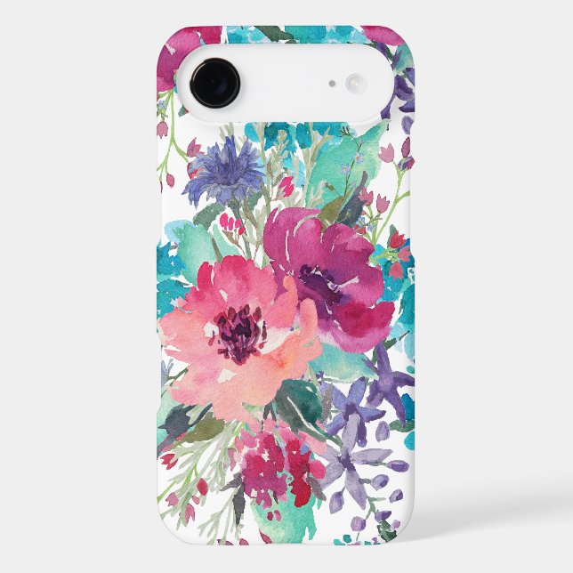 Colourful Watercolor Floral Pattern Case-Mate iPhone Case (Back)