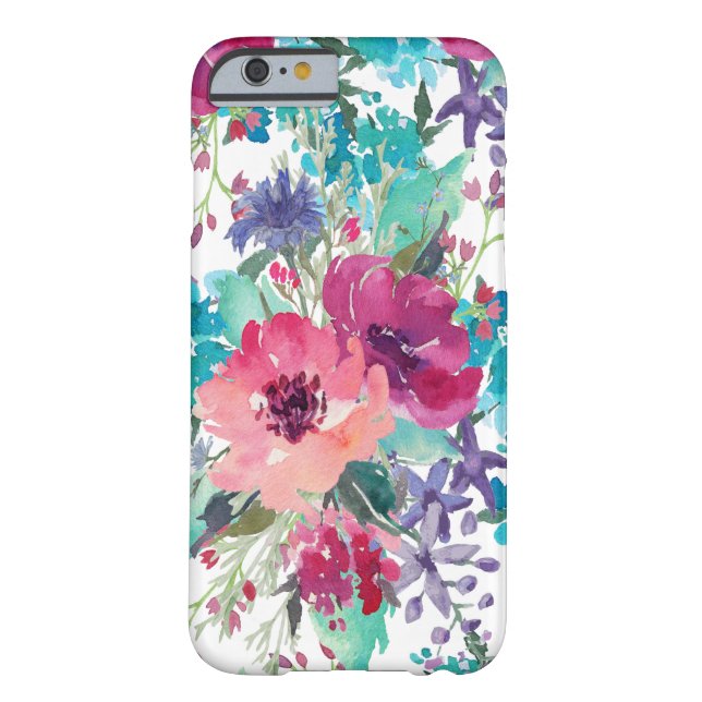 Colourful Watercolor Floral Pattern Case-Mate iPhone Case (Back)