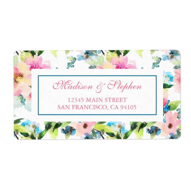Colourful Watercolor Floral Pattern -  Wedding (Front)