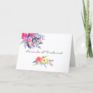 Colourful Watercolor Floral Wedding Program