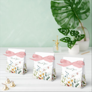 Colourful Watercolor Florals Tent Favour Box