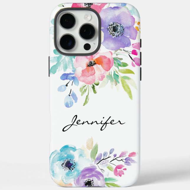 Colourful Watercolor Flower iPhone / iPad case (Back)