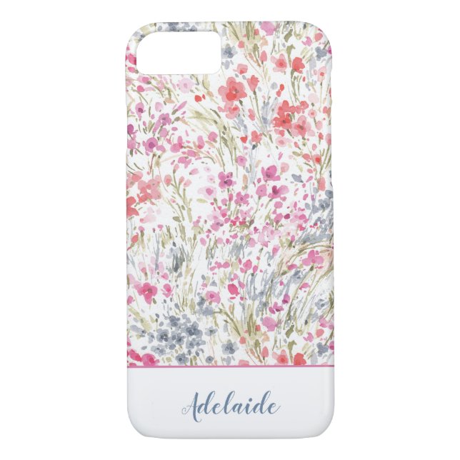 Colourful Watercolor Flower Pattern Case-Mate iPhone Case (Back)