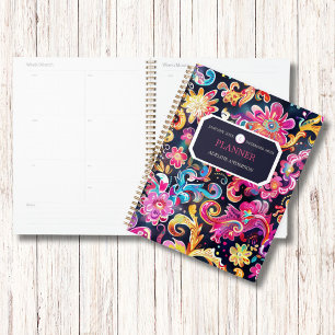 Colourful Watercolor Flowers Business Logo Monogra Planner