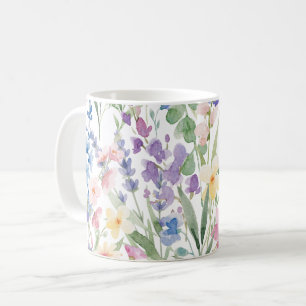 Colourful Watercolor Flowers Coffee Mug