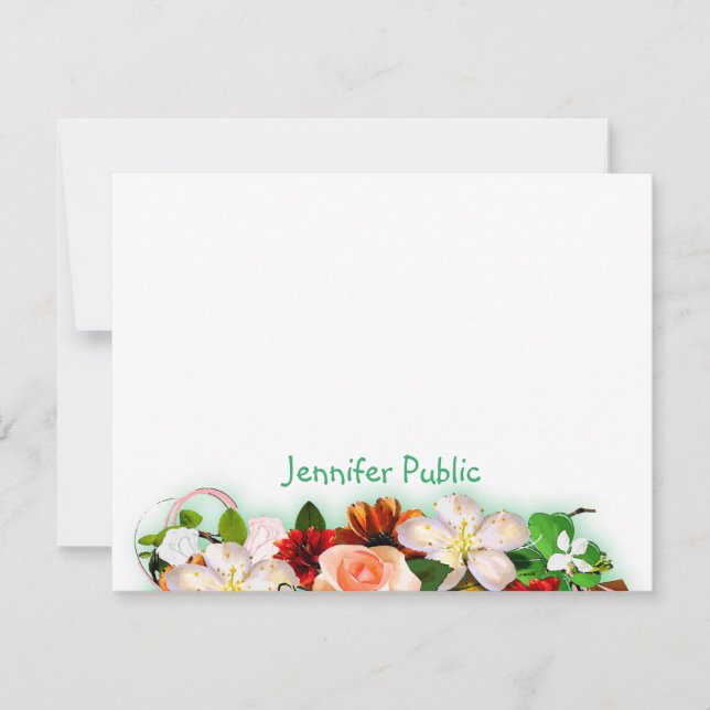 Colourful Watercolor Flowers Template Hand Script (Front)