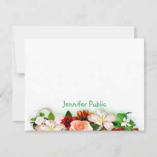 Colourful Watercolor Flowers Template Hand Script