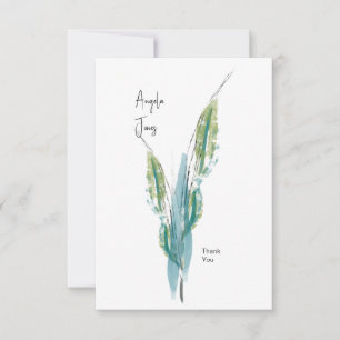 Colourful Watercolor Foliage Baby Shower  Thank You Card