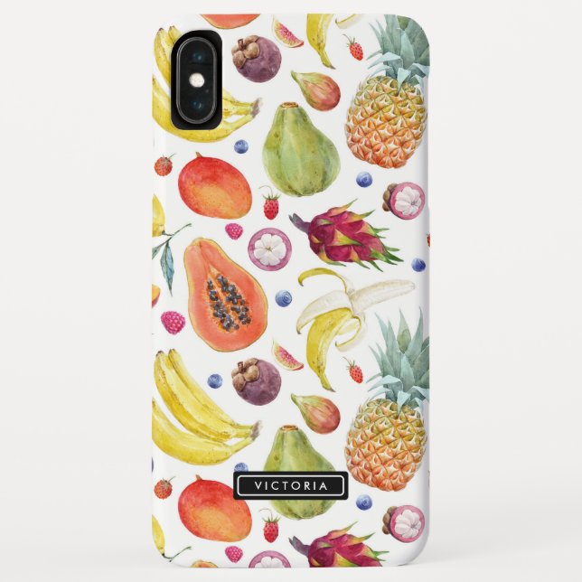 Colourful Watercolor Fruits Pattern Custom Case-Mate iPhone Case (Back)